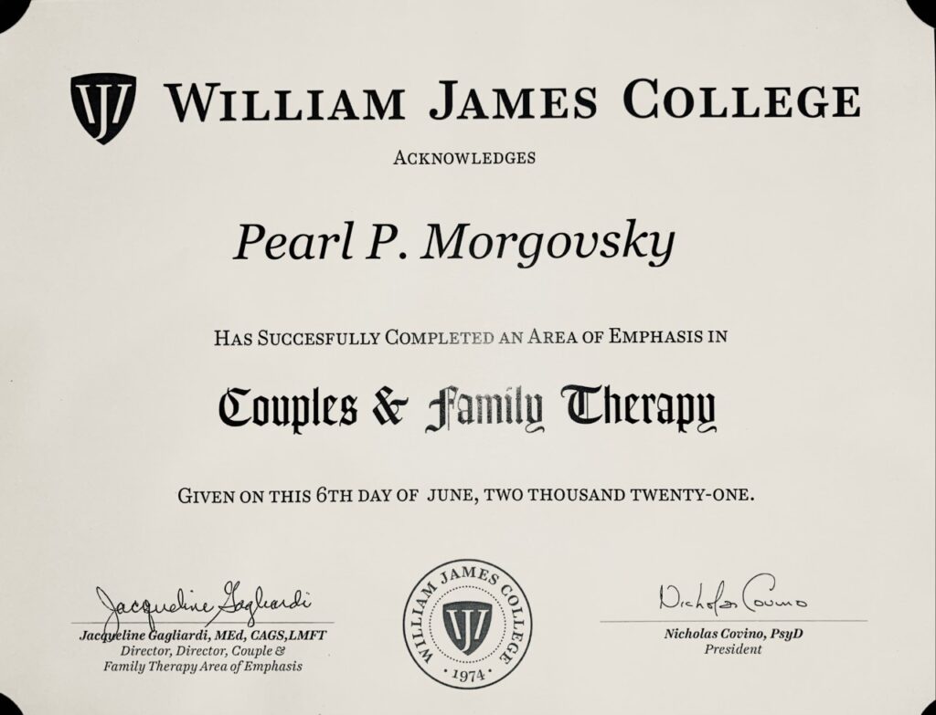 CoC William James College : Couples & Family Therapy