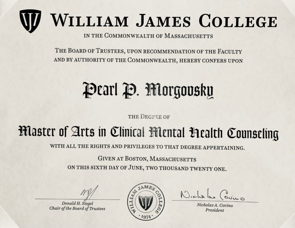 CoC William James College : Master of Arts in Clinical Mental Health Counseling